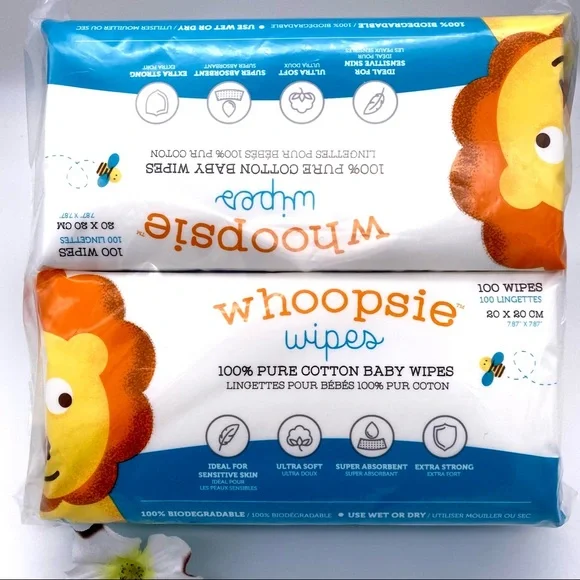 NWT Whoopsie Wipes 100% Pure Cotton Dry Baby Wipes, 2 pk. - Picture 6 of 12